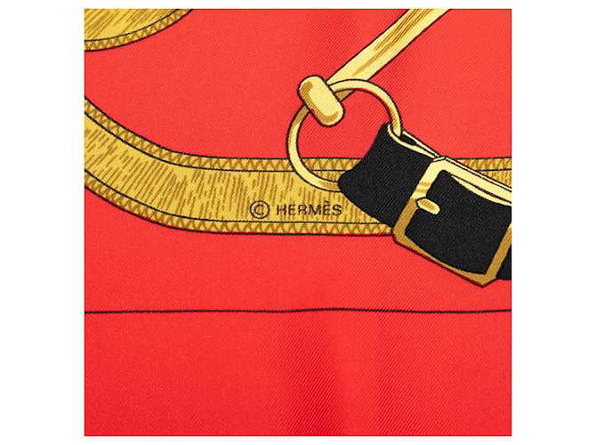 Hermès Red Eperon d Or Seidentuch 90 Rot - Ansicht 4