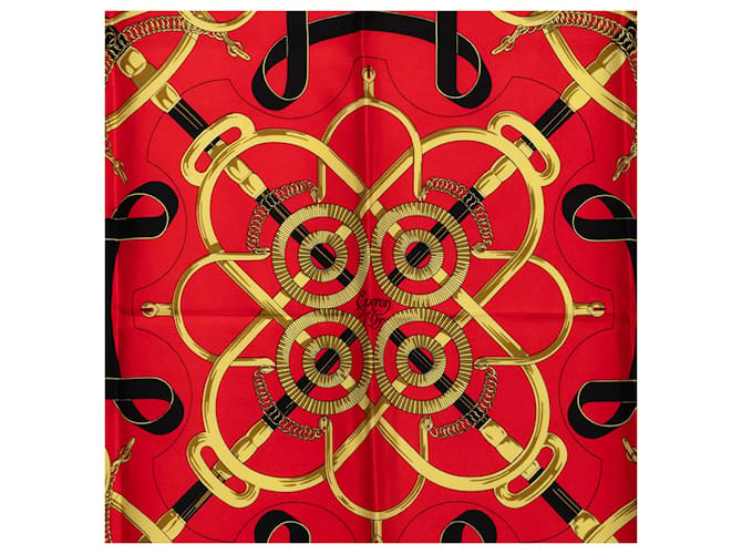 Hermès Red Eperon d Or Seidentuch 90 Rot - Ansicht 7