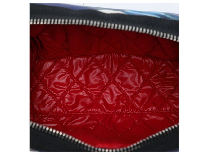 Pouch Airline in tela stampata blu Chanel - vista 4