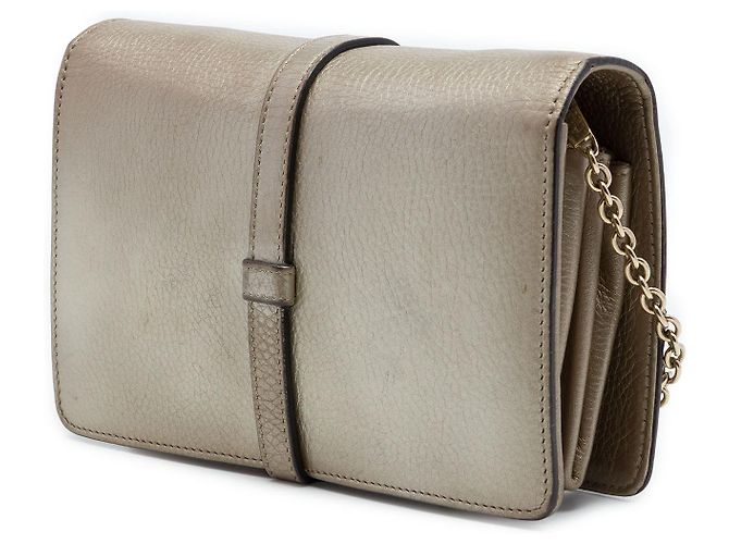 Borsa da sera Gucci Gold Metallic Pebbled Calfskin Piston Broadway D'oro - vista 2