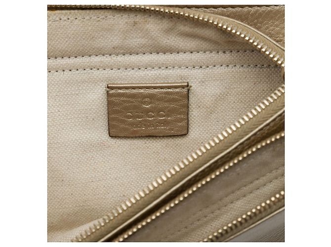 Borsa da sera Gucci Gold Metallic Pebbled Calfskin Piston Broadway D'oro - vista 5