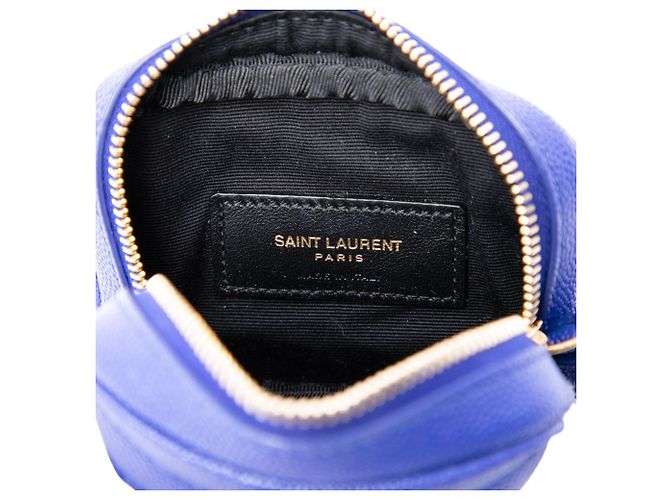 Borsa Lou Camera Saint Laurent Blue Baby Chevron Grain De Poudre Monogram - vista 5