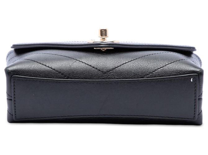 Borsa cintura Chanel Coco in pelle di vitello matelassé chevron nera Nero - vista 3