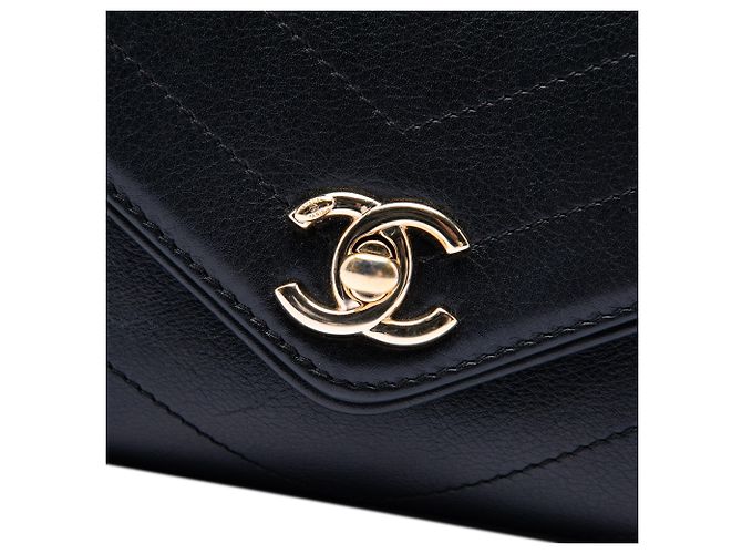 Borsa cintura Chanel Coco in pelle di vitello matelassé chevron nera Nero - vista 5