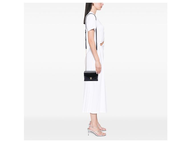 Borsa cintura Chanel Coco in pelle di vitello matelassé chevron nera Nero - vista 7