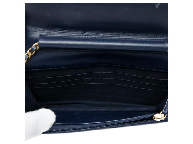 Chanel Blue Quilted Lambskin Boy Wallet On Chain Blu navy - vista 4
