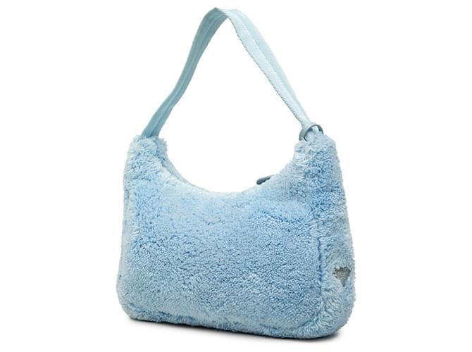 Borsa a tracolla Prada Blue Mini Terry Re Edition 2000 - vista 2