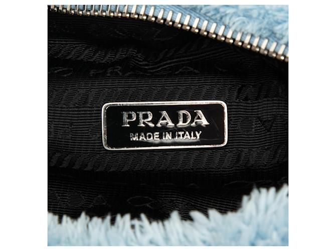 Borsa a tracolla Prada Blue Mini Terry Re Edition 2000 - vista 5
