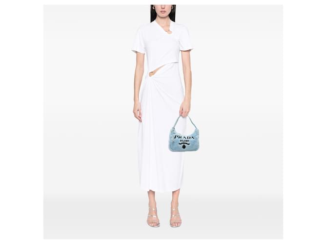 Borsa a tracolla Prada Blue Mini Terry Re Edition 2000 - vista 6