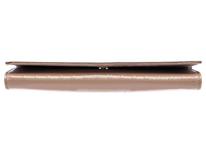 Clutch Gucci Broadway de charol Microguccissima marrón Castaño Carne - vista 3