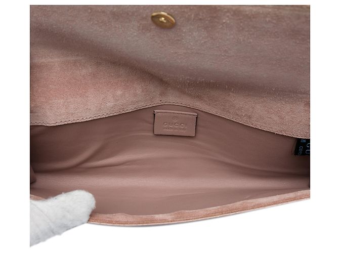 Clutch Gucci Broadway de charol Microguccissima marrón Castaño Carne - vista 4