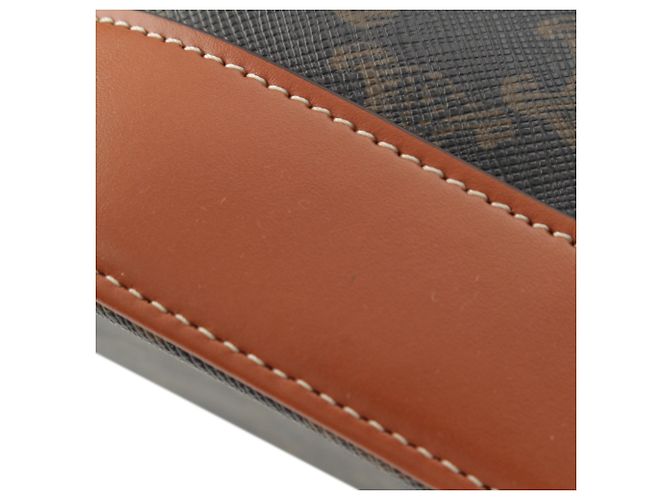Céline Borsa a secchiello Celine Small Triomphe in tela rivestita marrone Marrone scuro - vista 12