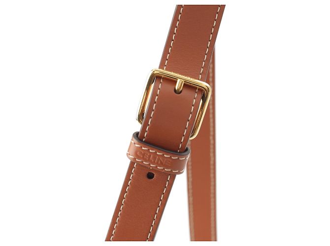 Céline Borsa a secchiello Celine Small Triomphe in tela rivestita marrone Marrone scuro - vista 6