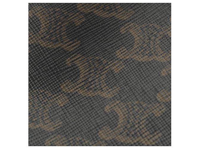 Céline Borsa a secchiello Celine Small Triomphe in tela rivestita marrone Marrone scuro - vista 8