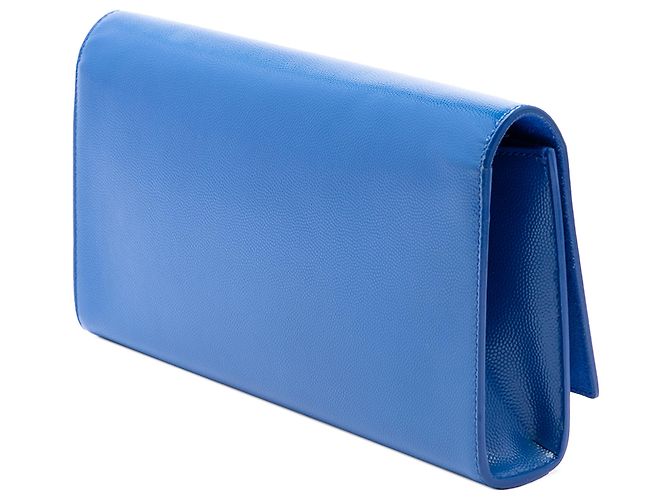 Clutch Saint Laurent Blue Grain De Poudre Monogram Cassandre - vista 2