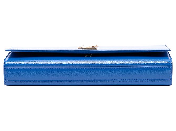 Clutch Saint Laurent Blue Grain De Poudre Monogram Cassandre - vista 3