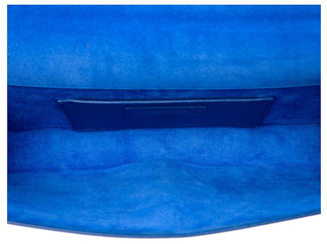 Clutch Saint Laurent Blue Grain De Poudre Monogram Cassandre - vista 4