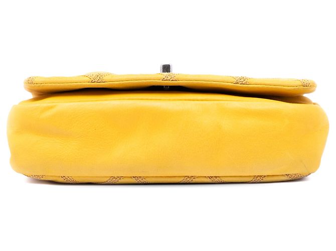 Chanel Yellow CC Iridescent Calfskin Diamond Stitch Flap Giallo Senape - vista 3