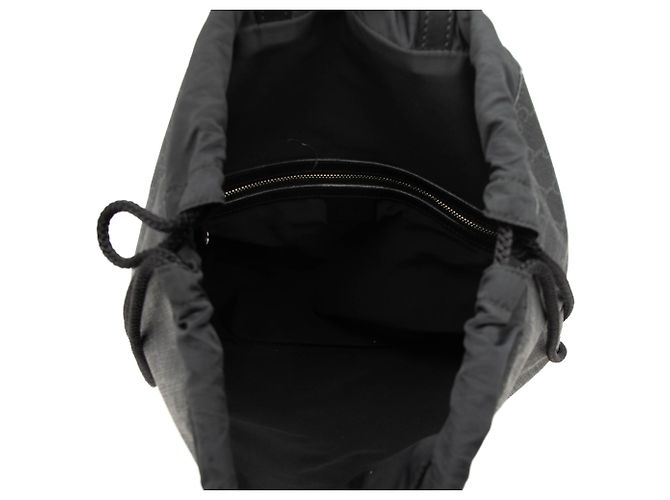 Gucci Black GG Supreme Web Drawstring Backpack - view 4