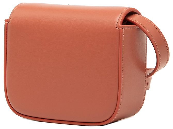 Céline Celine Mini Borsa a Tracolla Triomphe in Vitello Lucido Marrone - vista 2