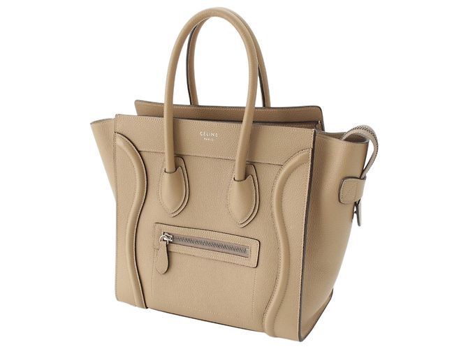 Céline Celine Beige Micro Drummed Calfskin Luggage Tote - vista 2