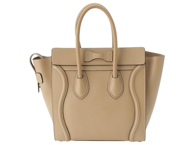 Céline Celine Beige Micro Drummed Calfskin Luggage Tote - vista 4