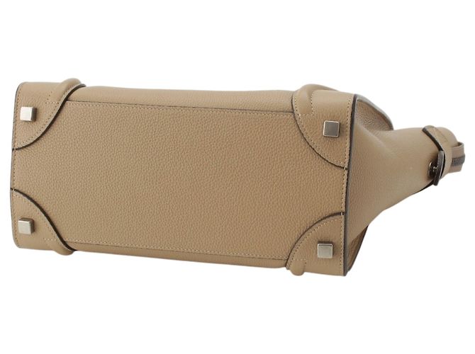 Céline Celine Beige Micro Drummed Calfskin Luggage Tote - vista 5