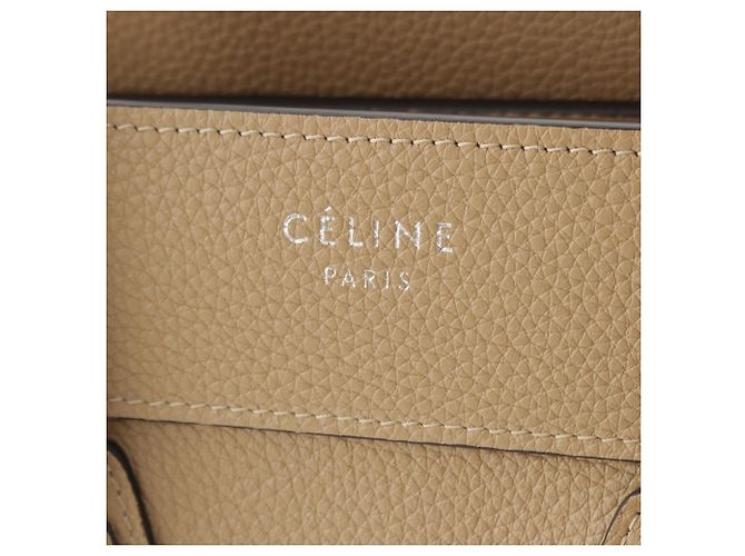 Céline Celine Beige Micro Drummed Calfskin Luggage Tote - vista 8