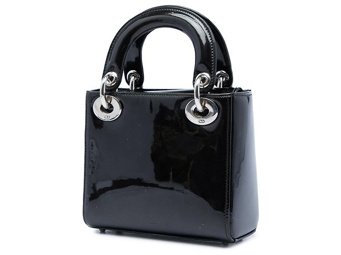 Dior Mini Lady Dior in pelle verniciata nera Nero - vista 2