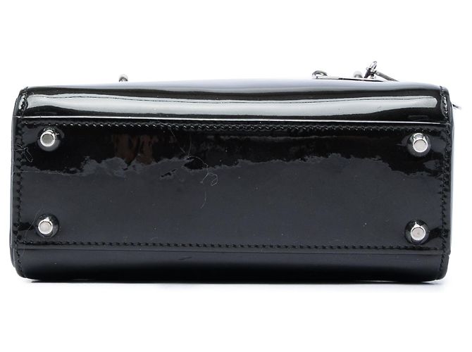 Dior Mini Lady Dior in pelle verniciata nera Nero - vista 3