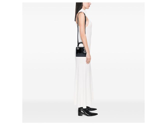 Dior Mini Lady Dior in pelle verniciata nera Nero - vista 5