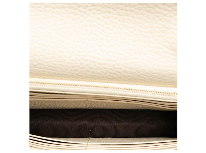 Cartera con cadena Gucci en piel de becerro Dollar marrón con G entrelazadas Castaño Beige - vista 4