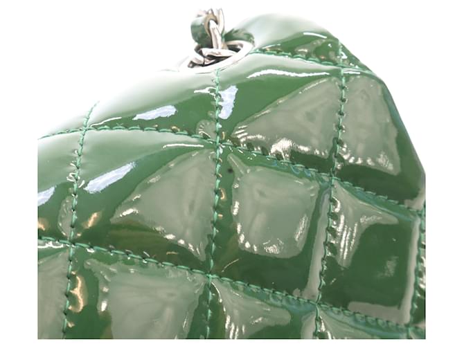 Chanel Green Extra Mini Rectangular Classic Patent Single Flap Verde Verde scuro - vista 9