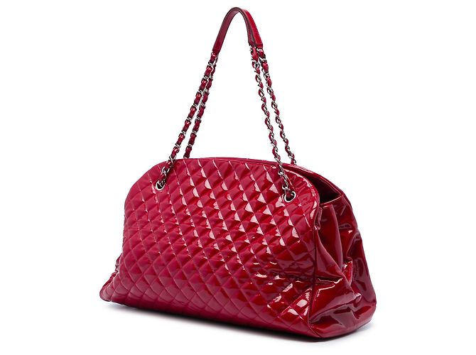 Borsa Bowling Chanel Just Mademoiselle in vernice matelassé rossa Maxi - vista 2