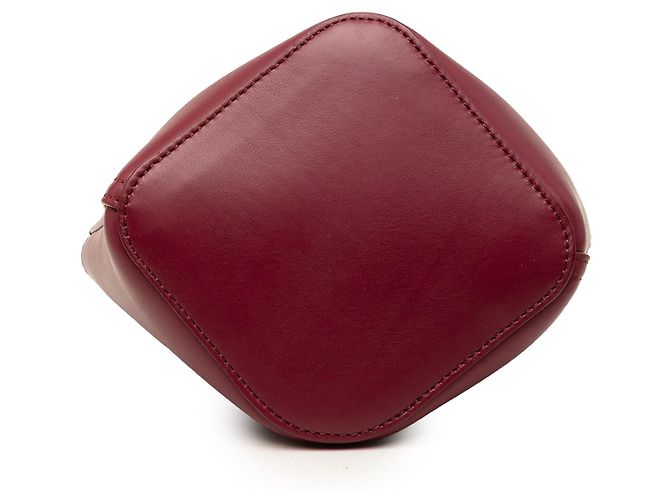 Mini borsa a secchiello LOEWE in pelle di vitello martellata rossa Rosso Bordò - vista 3