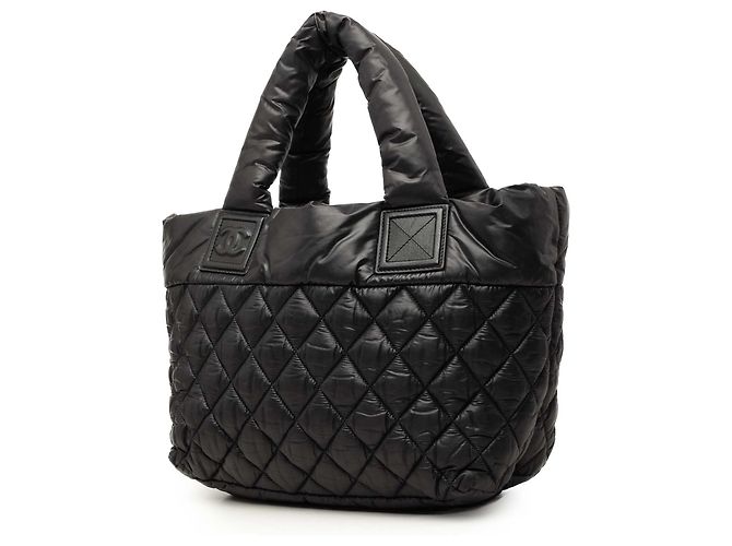Borsa tote Chanel Coco Cocoon piccola in nylon matelassé nero - vista 2