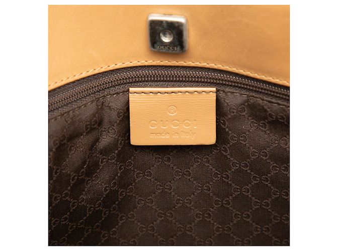 Borsa a mano Gucci in pelle di vitello marrone con fascia Web Cammello - vista 5