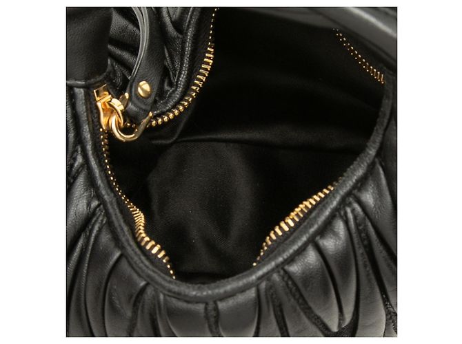 Borsa Wander Miu Miu Mini in Nappa Matelassé Nera Nero - vista 5