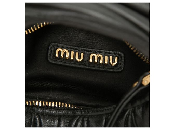 Borsa Wander Miu Miu Mini in Nappa Matelassé Nera Nero - vista 6