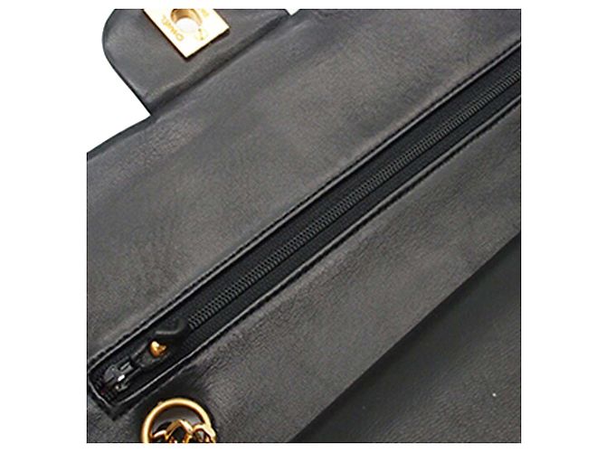 Chanel Black Small Classic Lambskin Double Flap Nero - vista 13