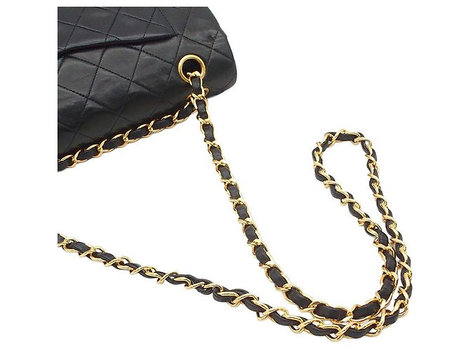 Chanel Black Small Classic Lambskin Double Flap Nero - vista 16