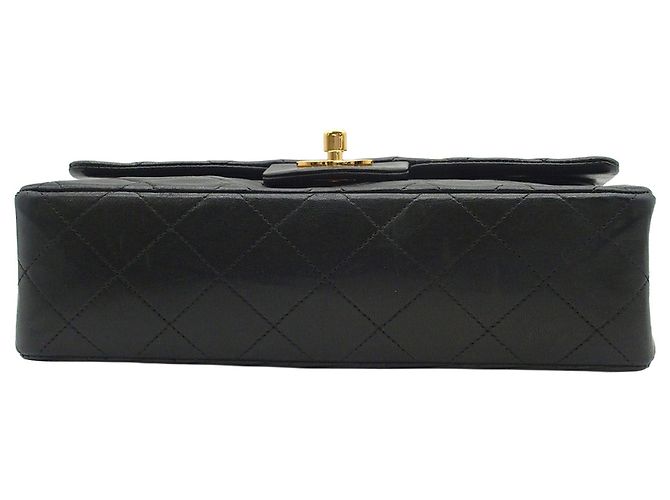 Chanel Black Small Classic Lambskin Double Flap Nero - vista 3
