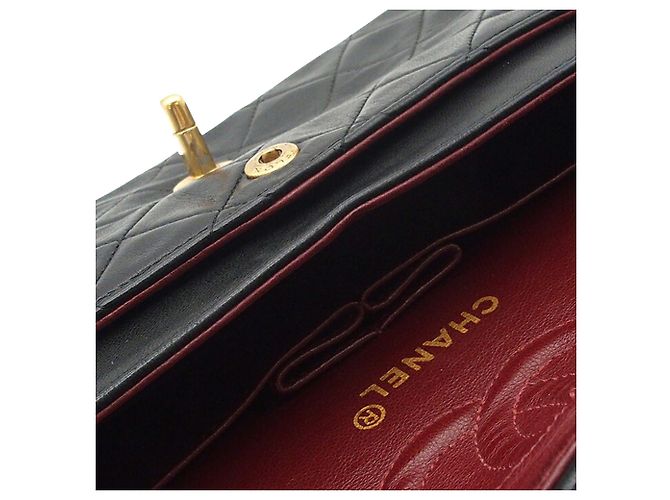 Chanel Black Small Classic Lambskin Double Flap Nero - vista 5