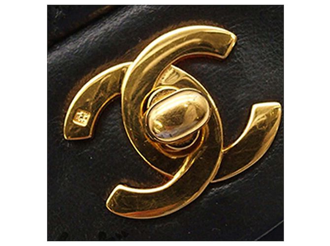 Chanel Black Small Classic Lambskin Double Flap Nero - vista 8