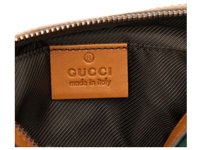 Necessaire Gucci in tela GG beige con banda Web - vista 5