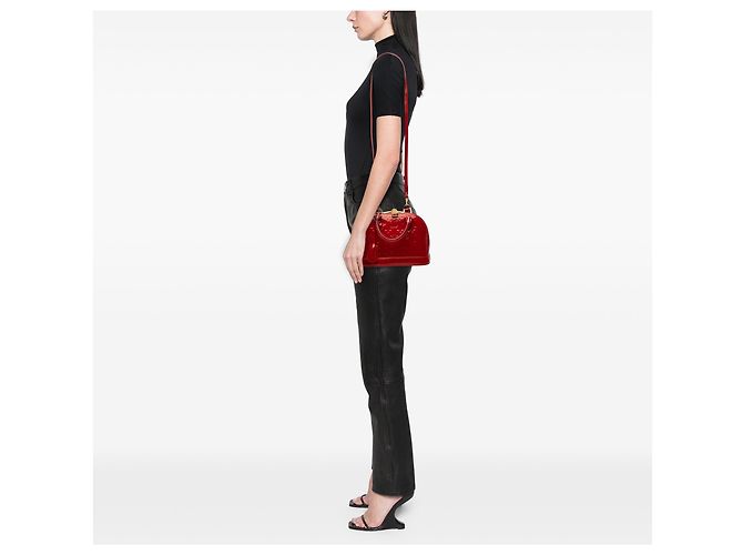 Louis Vuitton Red Monogram Vernis Alma BB Rosso - vista 6
