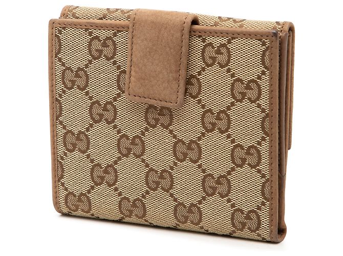 Cartera compacta trifold Gucci de lona GG beige - vista 2