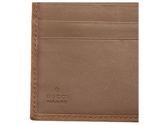 Cartera compacta trifold Gucci de lona GG beige - vista 6