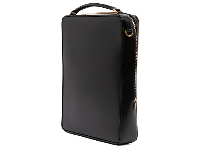 Borsa Case Saint Laurent in pelle di vitello liscia nera Large Nero - vista 2
