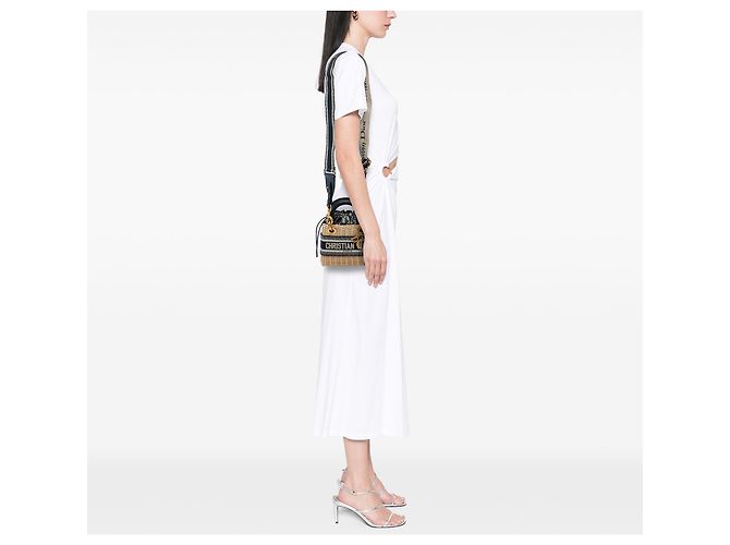 Dior Beige Mini Wicker Oblique Lady Dior - vista 5